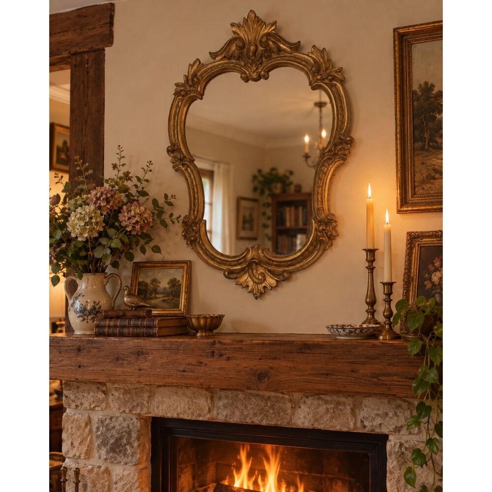 Vintage Ornate Gold Wall Mirror